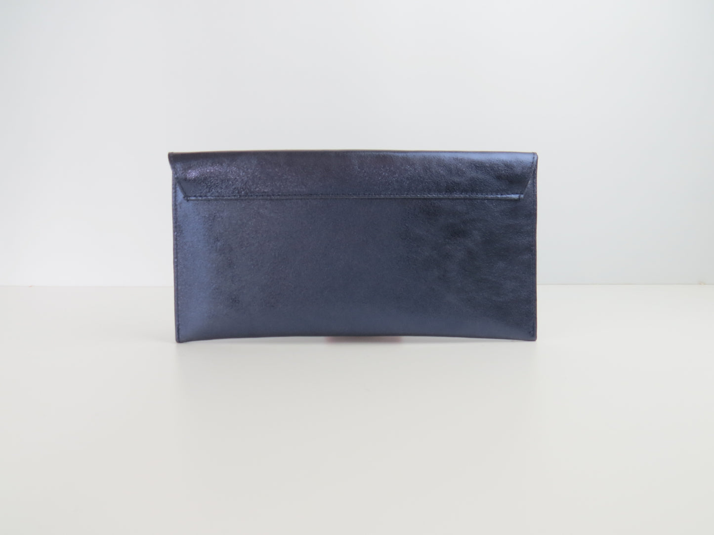 Metallic Midnight Blue Navy Envelope Clutch Bag