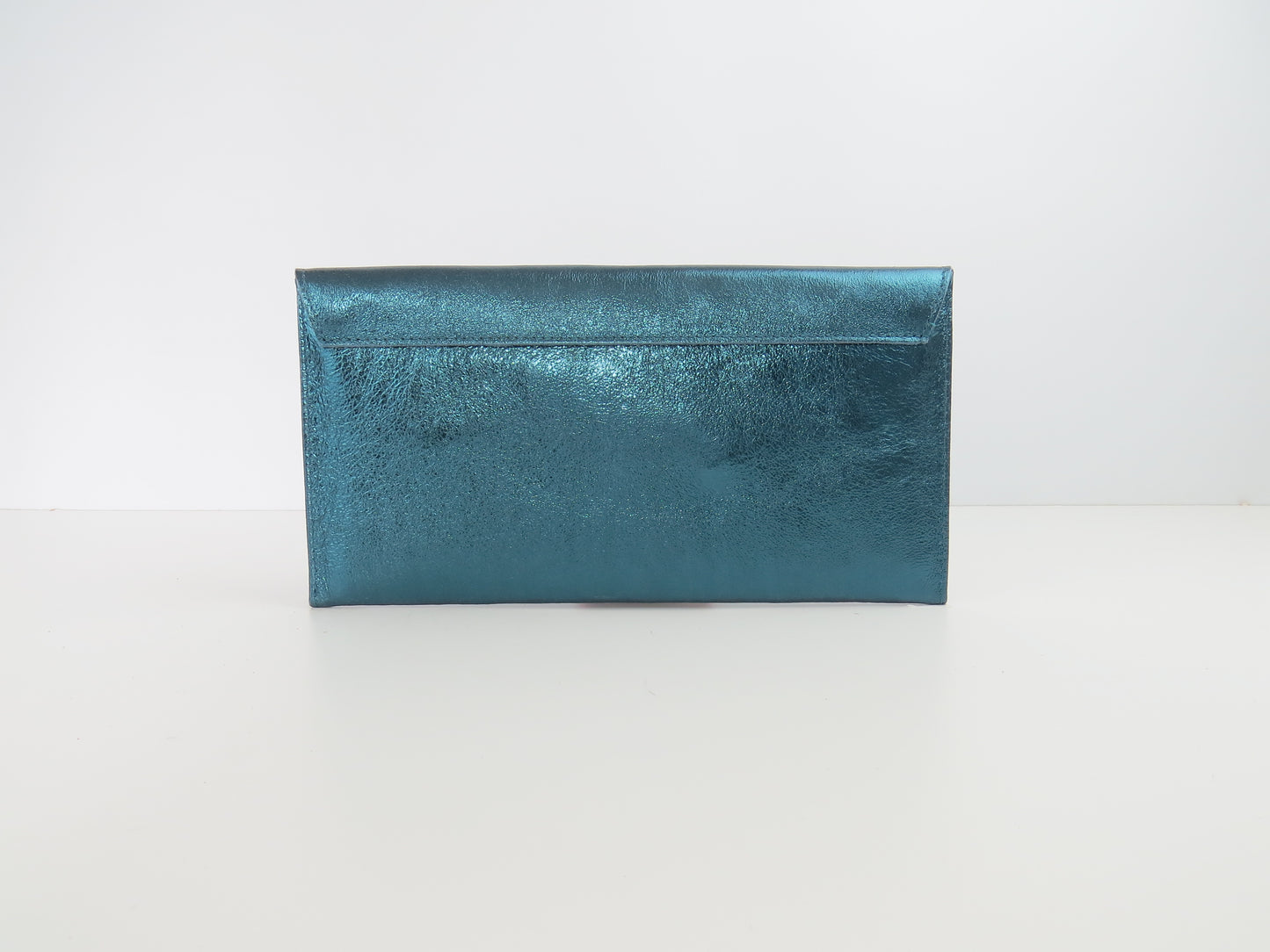 Metallic Teal Blue Cyan Blue Envelope Clutch Bag