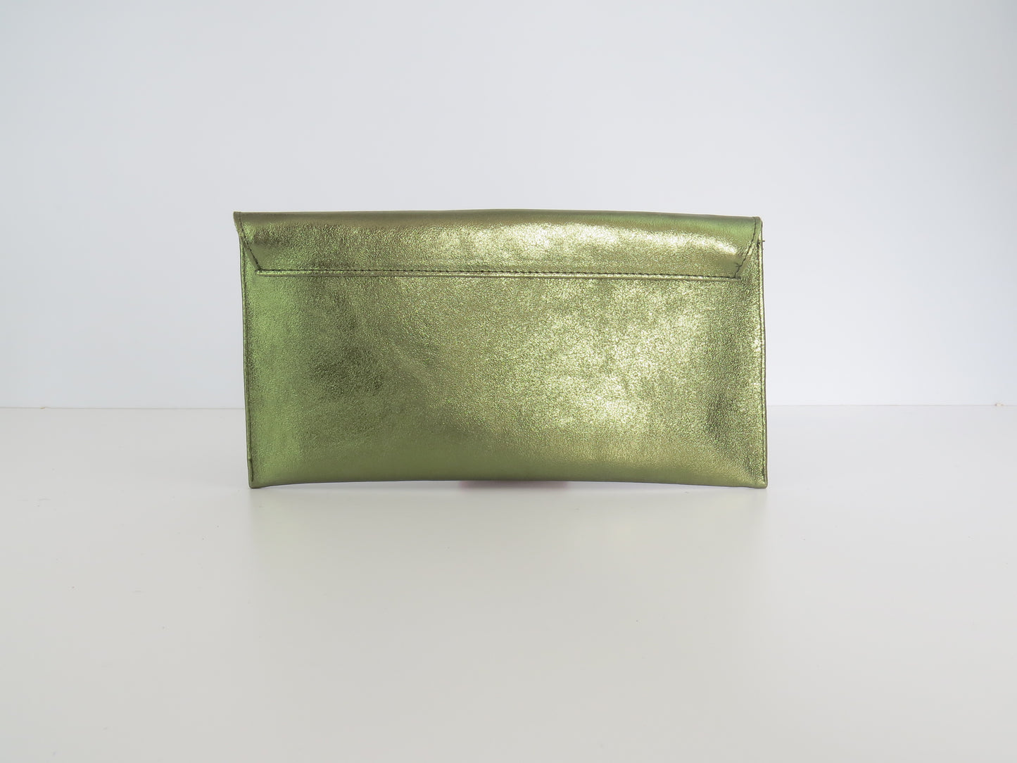 Metallic Olive Green Mojito Envelope Clutch Bag