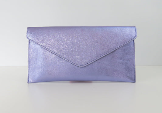 Metallic Lilac lavender Envelope Clutch Bag