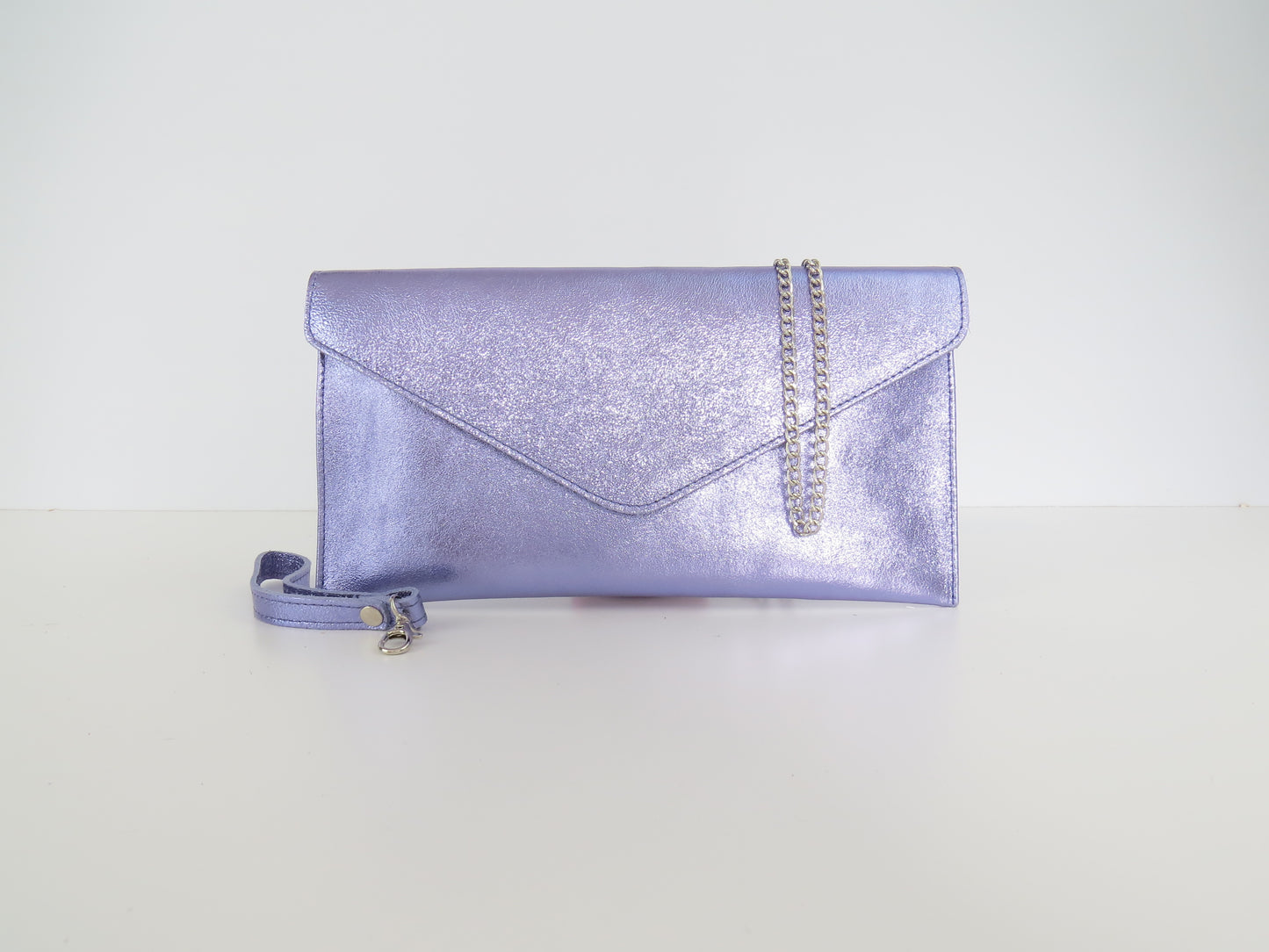 Metallic Lilac lavender Envelope Clutch Bag