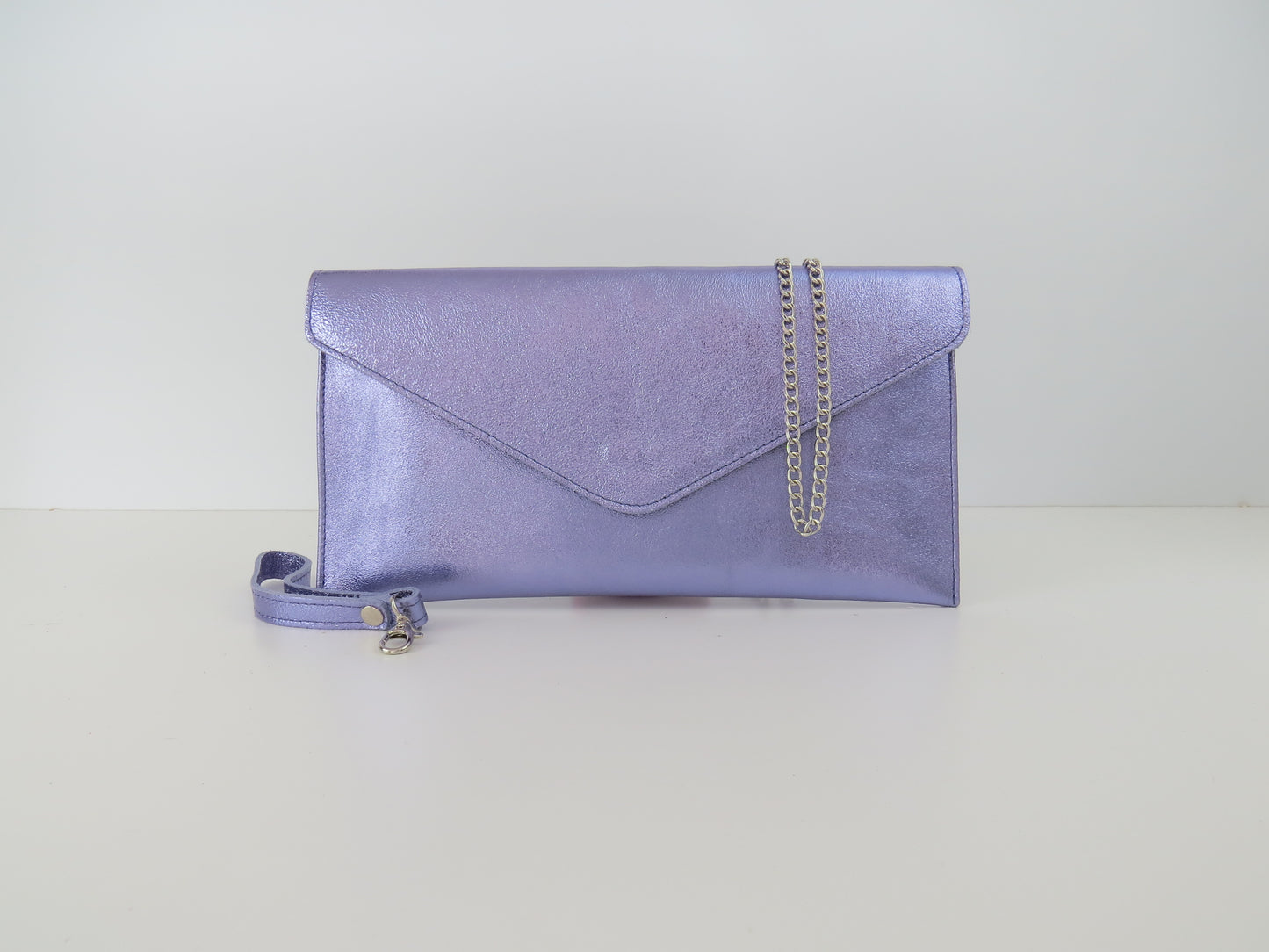 Metallic Lilac lavender Envelope Clutch Bag