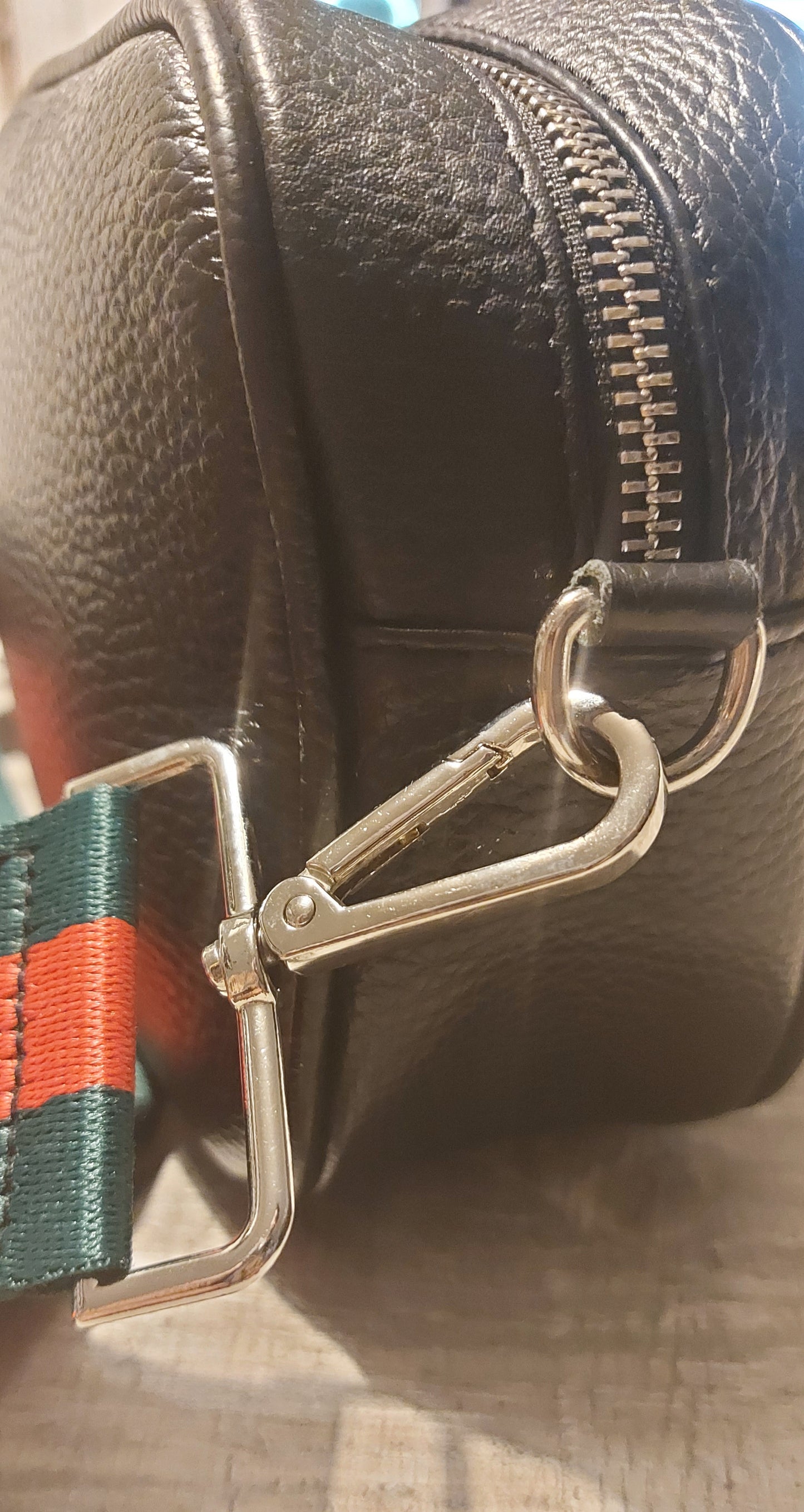 Italian Leather Cross Body Camera Bag With Tassel