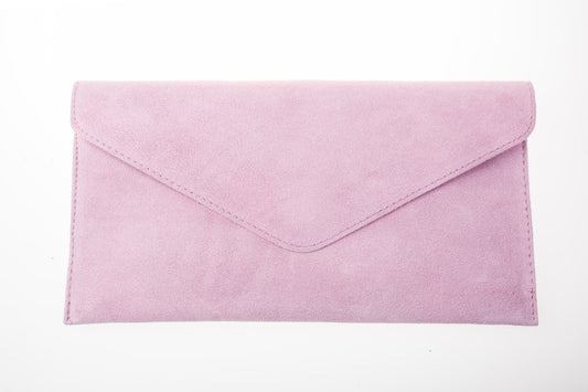 Pink envelope clutch bag