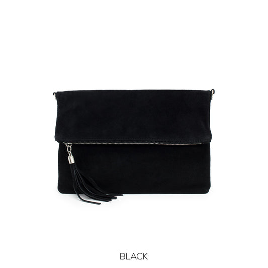 Black Suede Clutch Bag