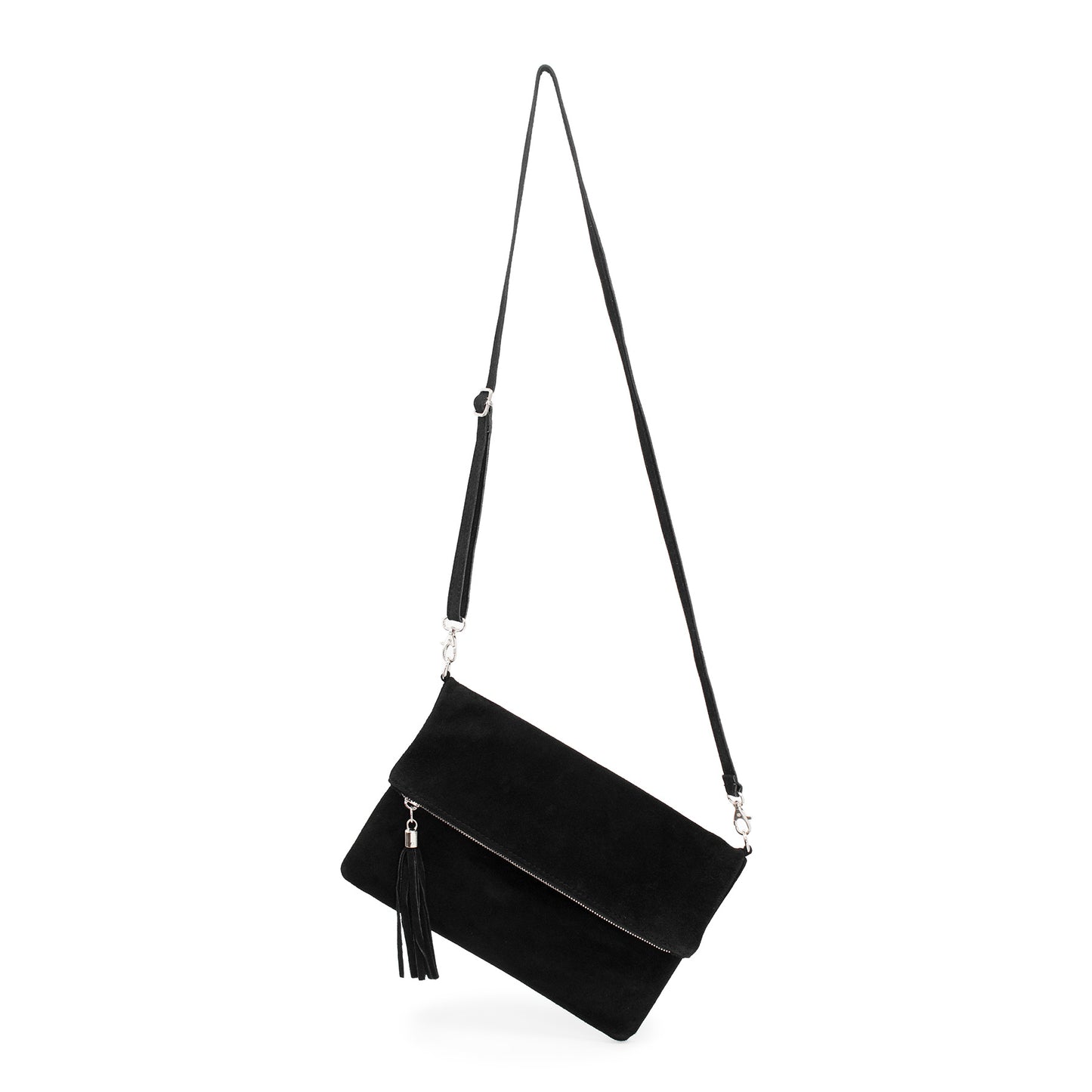 Black Suede Clutch Bag