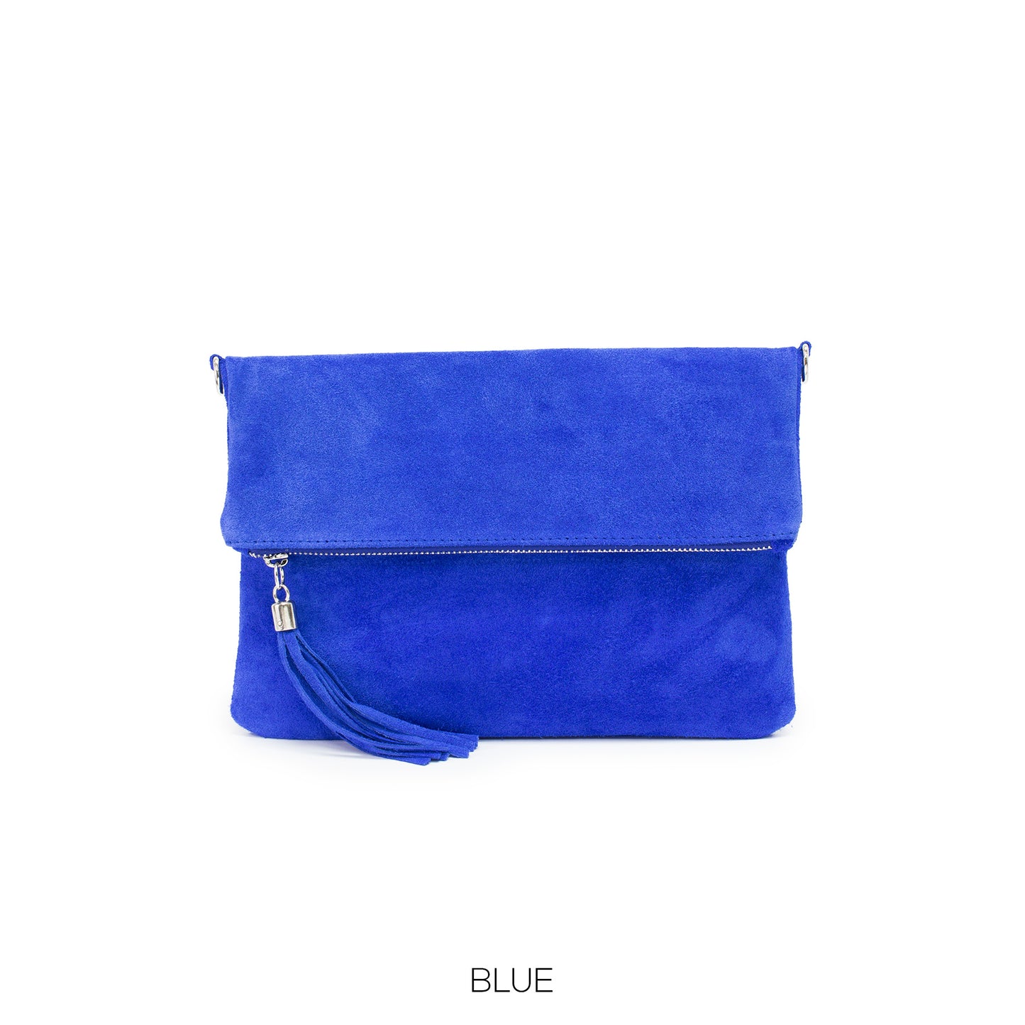 Royal Blue Suede Clutch Bag