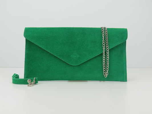 envelope clutch bag with chain strap