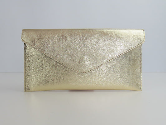 Metallic Gold Envelope Clutch Bag