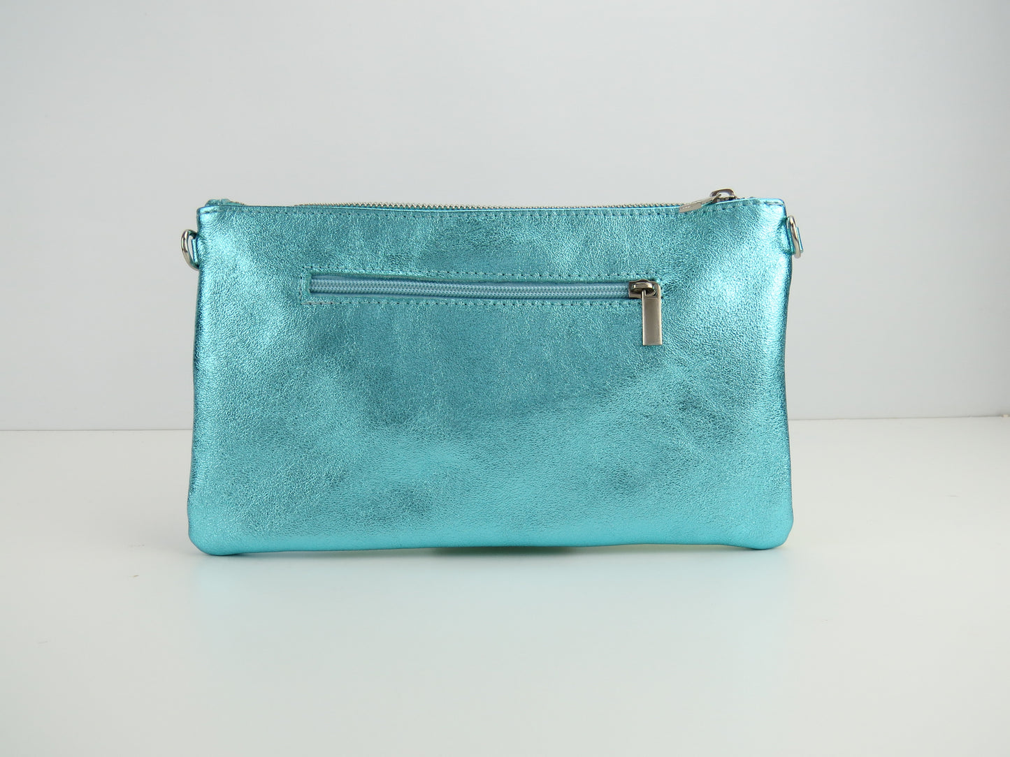 Blue Green Retro-Stiped Clutch Bag