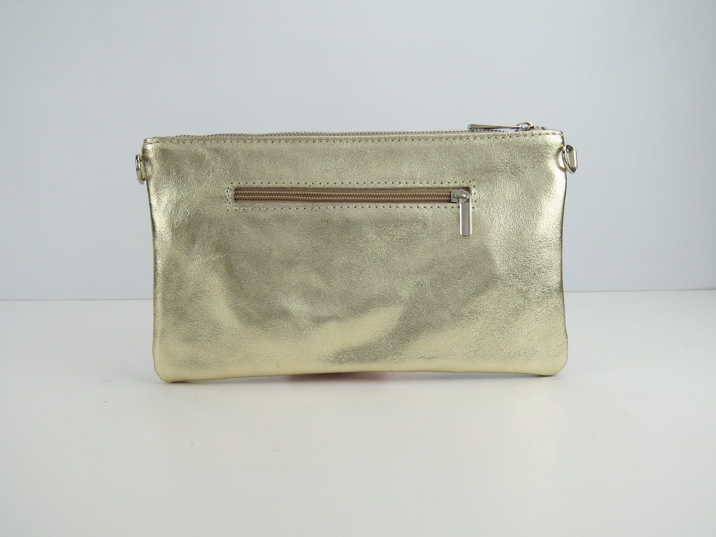 Gold Retro-Stiped Clutch Bag