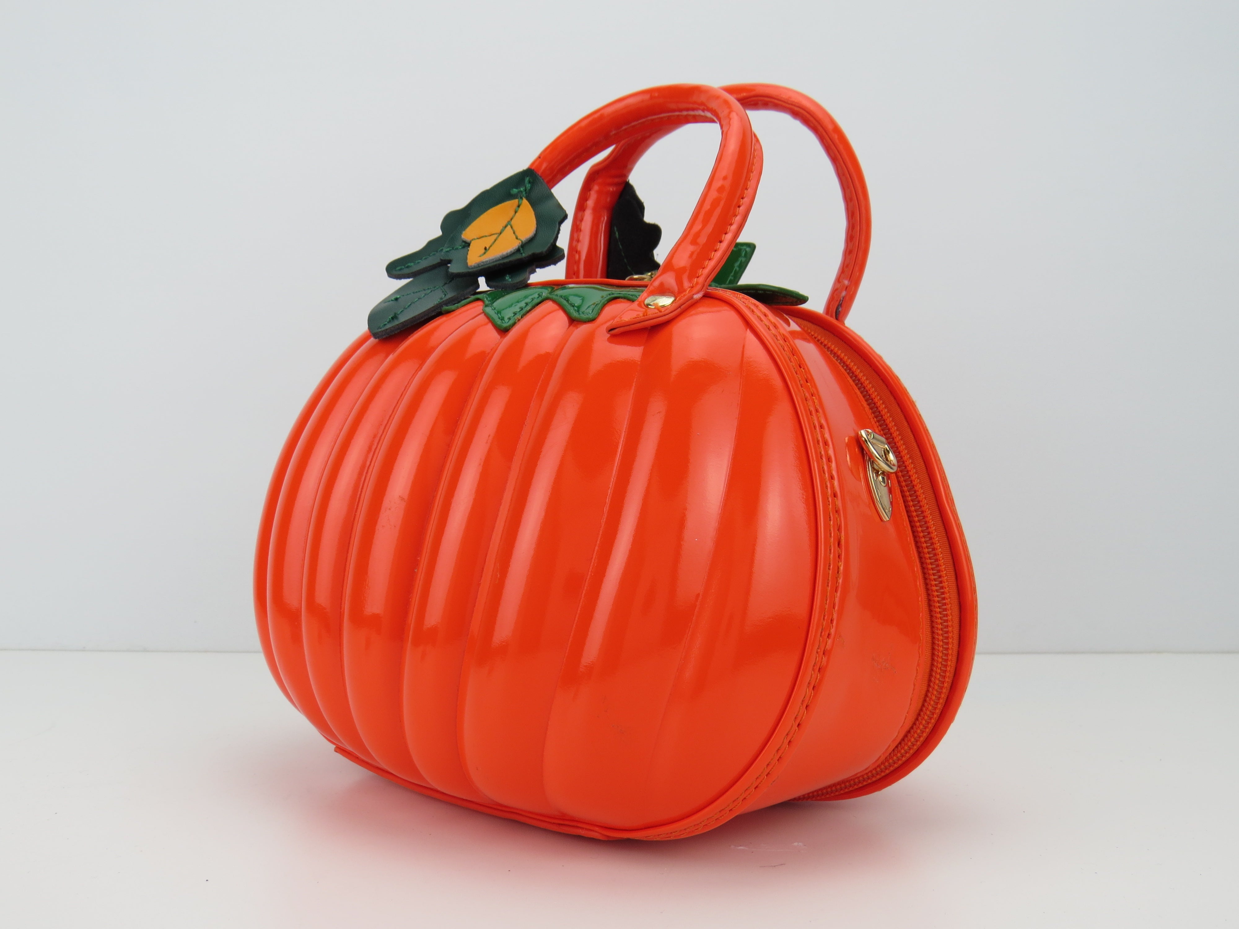 Pumpkin Shaped Crossbody Grab Bag Purse Vegan Friendly Justbagzz