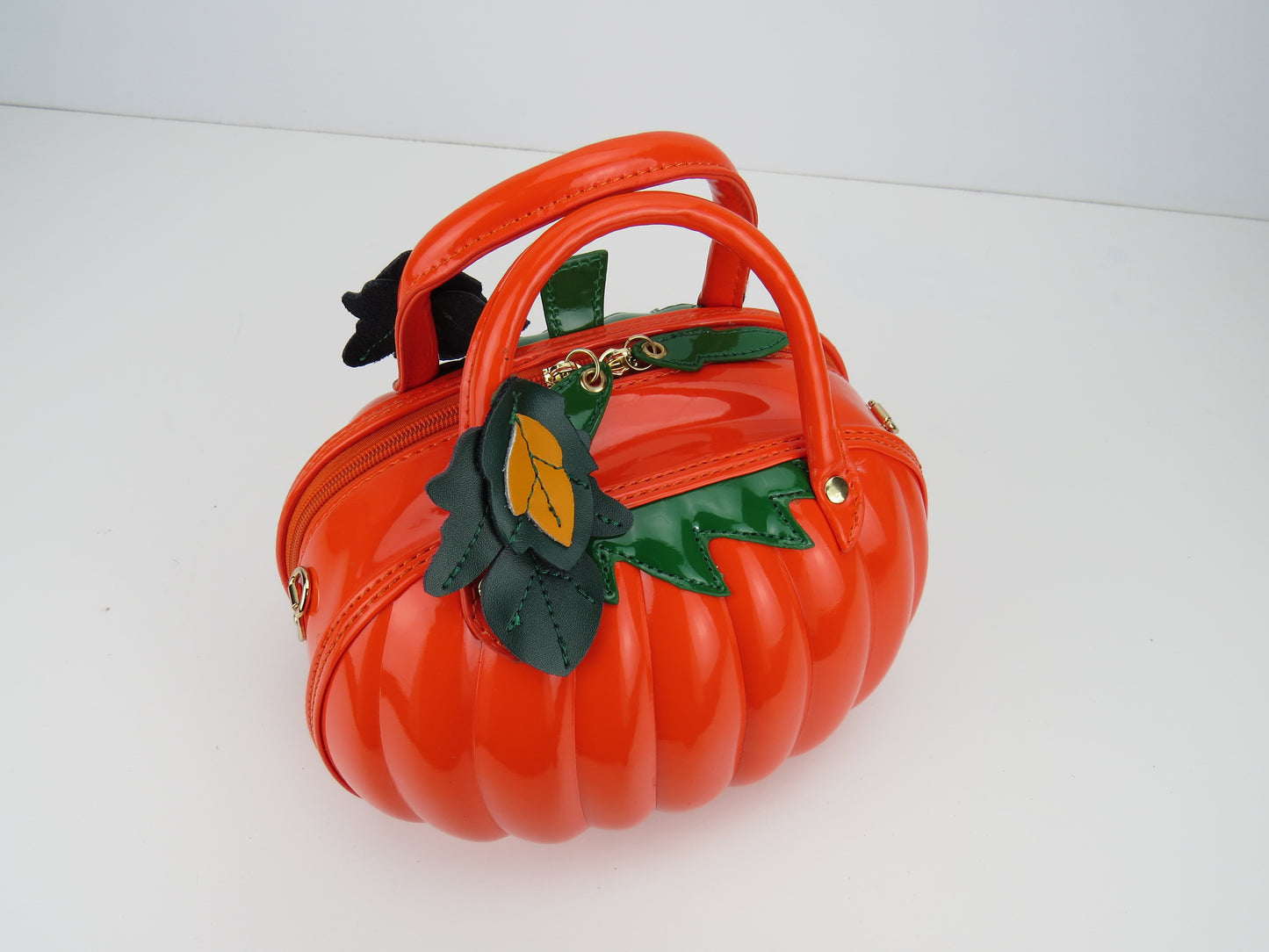 Pumpkin Shaped Crossbody Grab Bag Purse Vegan Friendly
