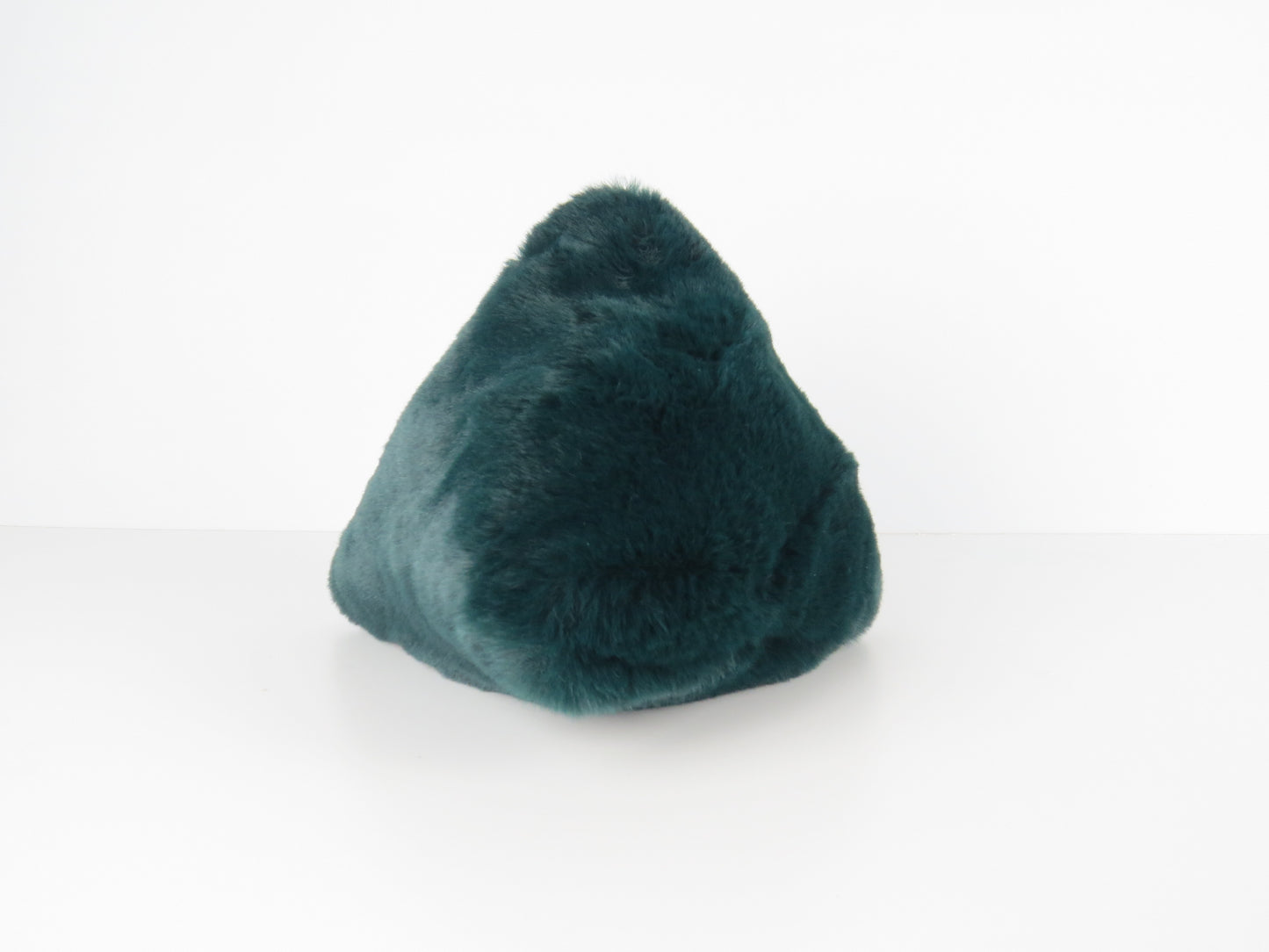 Triangular Emerald Green Faux Fur Bag Soft Fluffy Purse