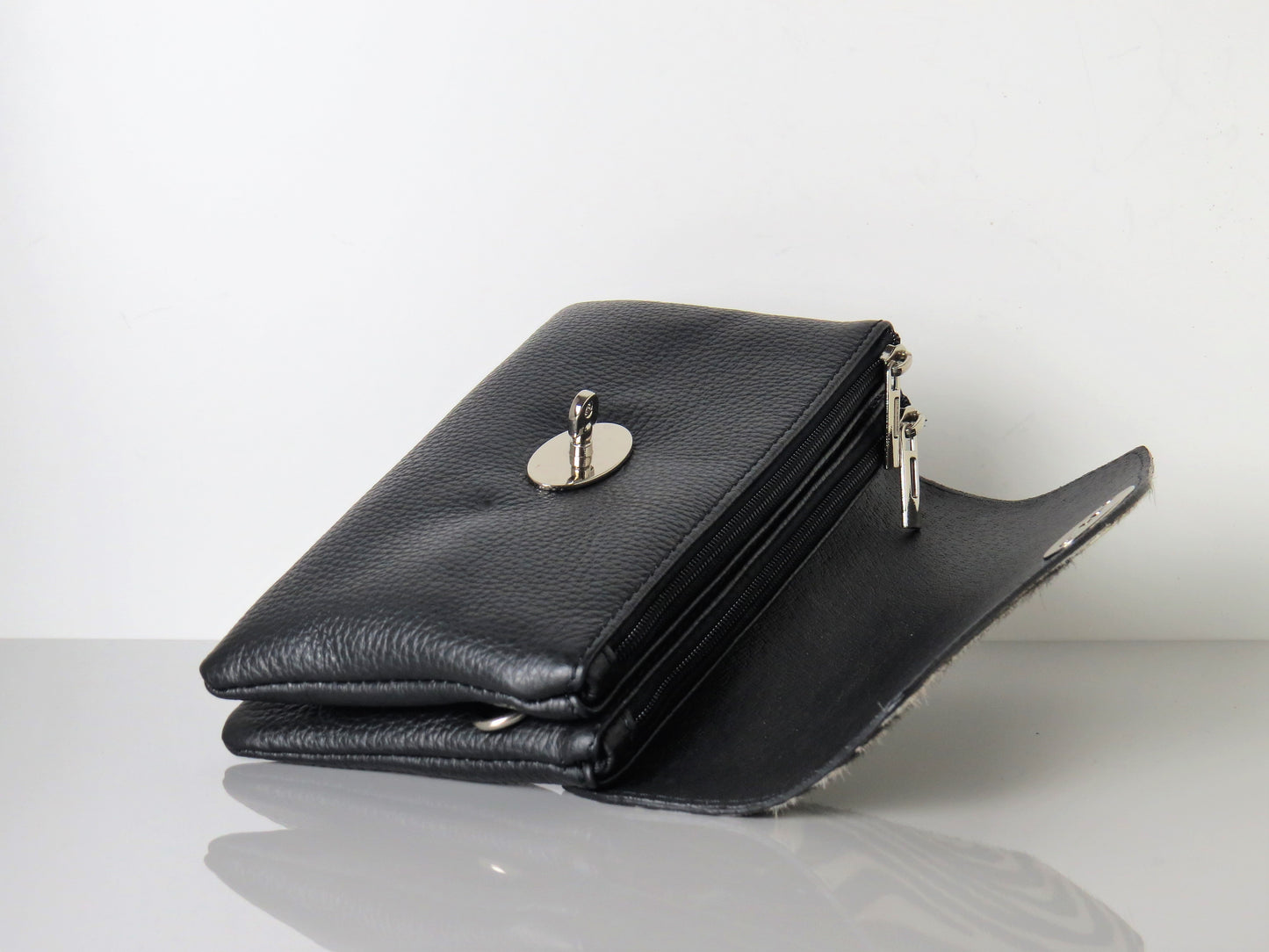 Genuine Italian Leather Mini Zeba Print Crossbody Bag