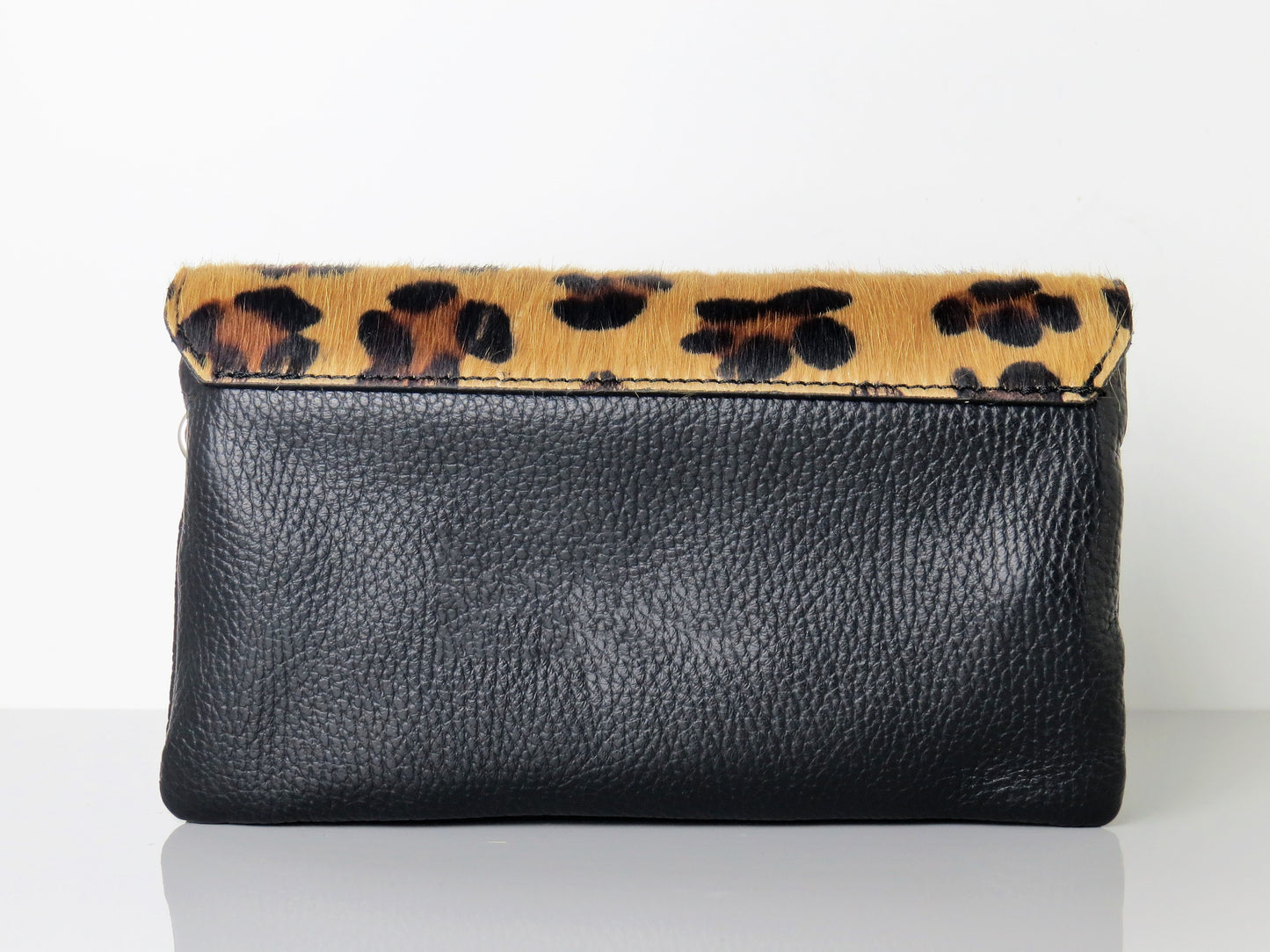 Genuine Italian Leather Mini Leopard Print Crossbody Bag