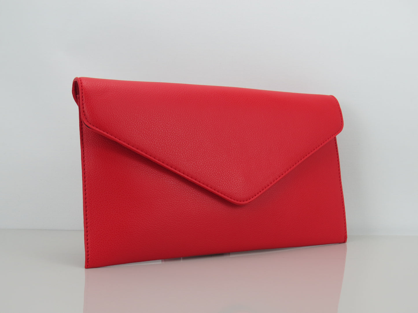 JustBagzz Original Vegan Friendly Leather Red Evening Clutch Bag