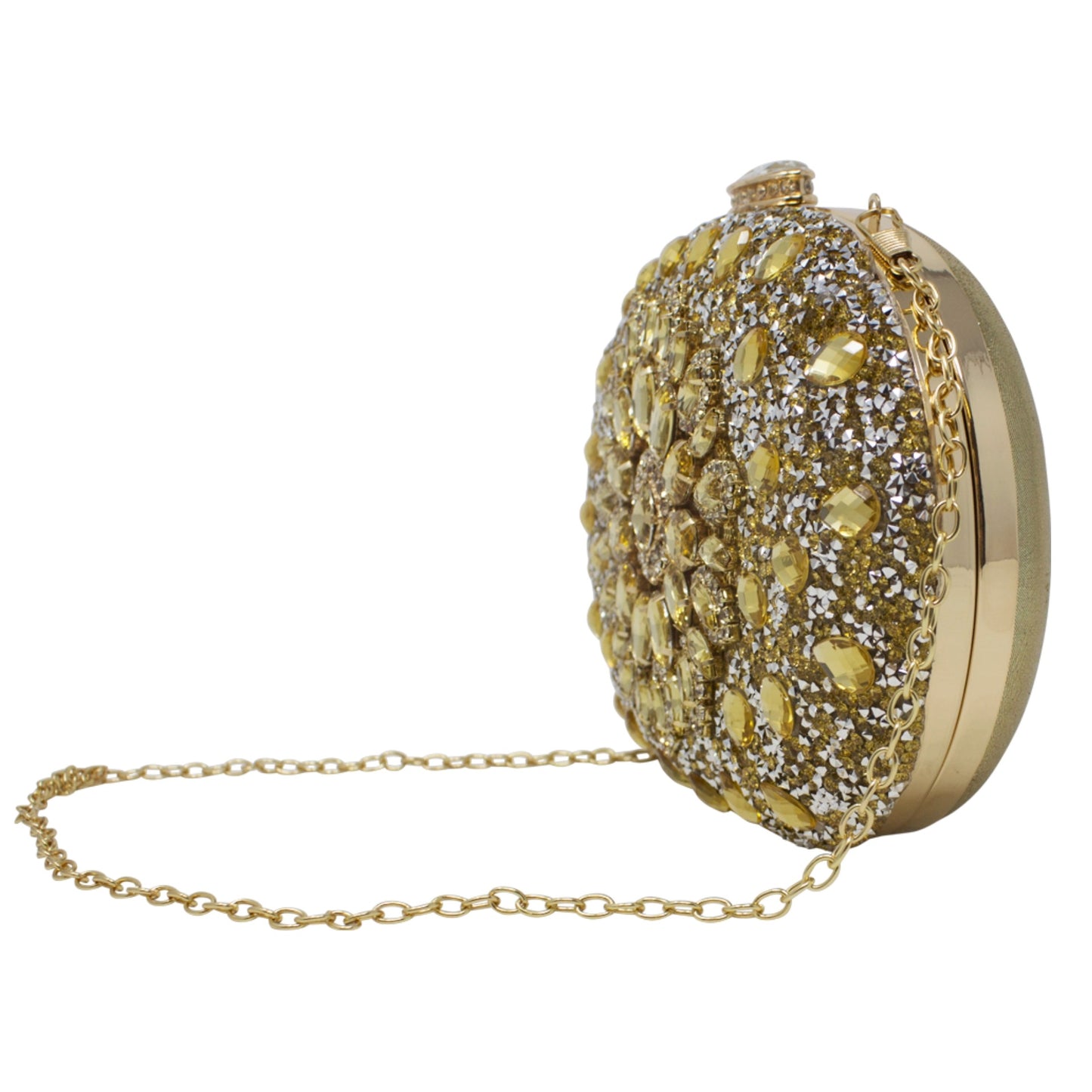 Sparkly Gold Diamante Encrusted Clutch Bag