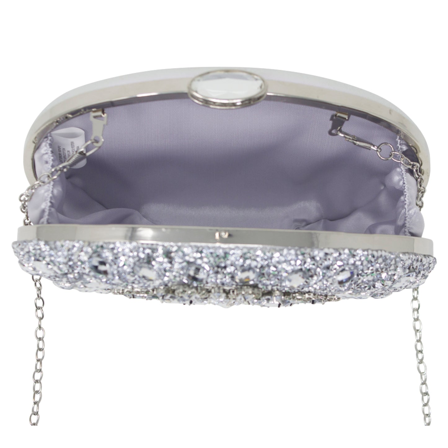 Sparkly Silver Diamante Encrusted Clutch Bag