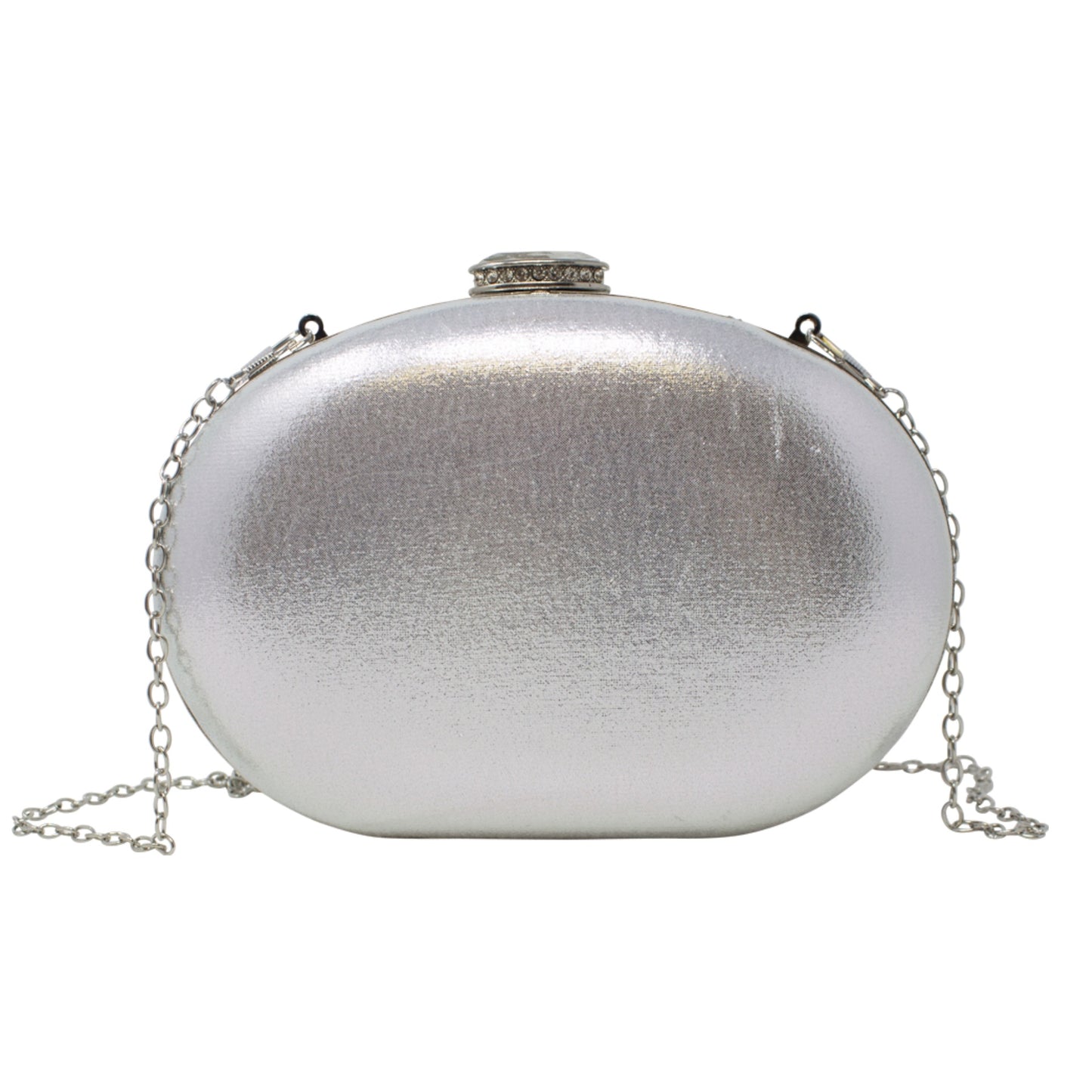 Sparkly Silver Diamante Encrusted Clutch Bag
