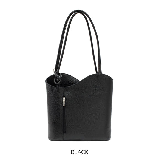 Black Shoulder Bag Convertable to Backpack