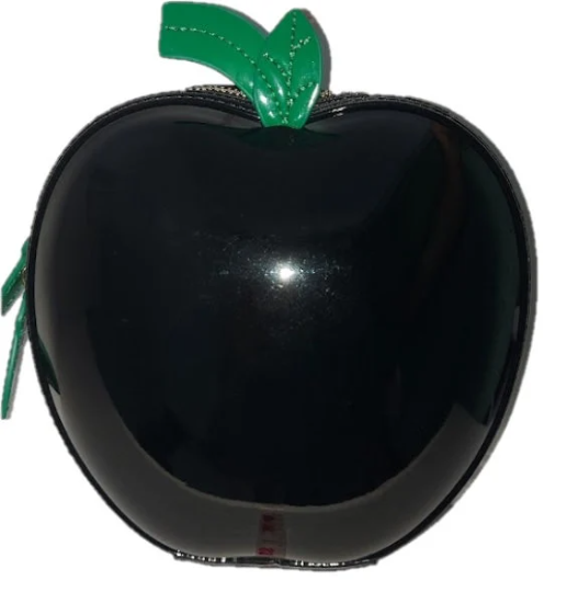 Green Vegan Leather Apple bag Crossbody Strap Zip Around Statement Bag