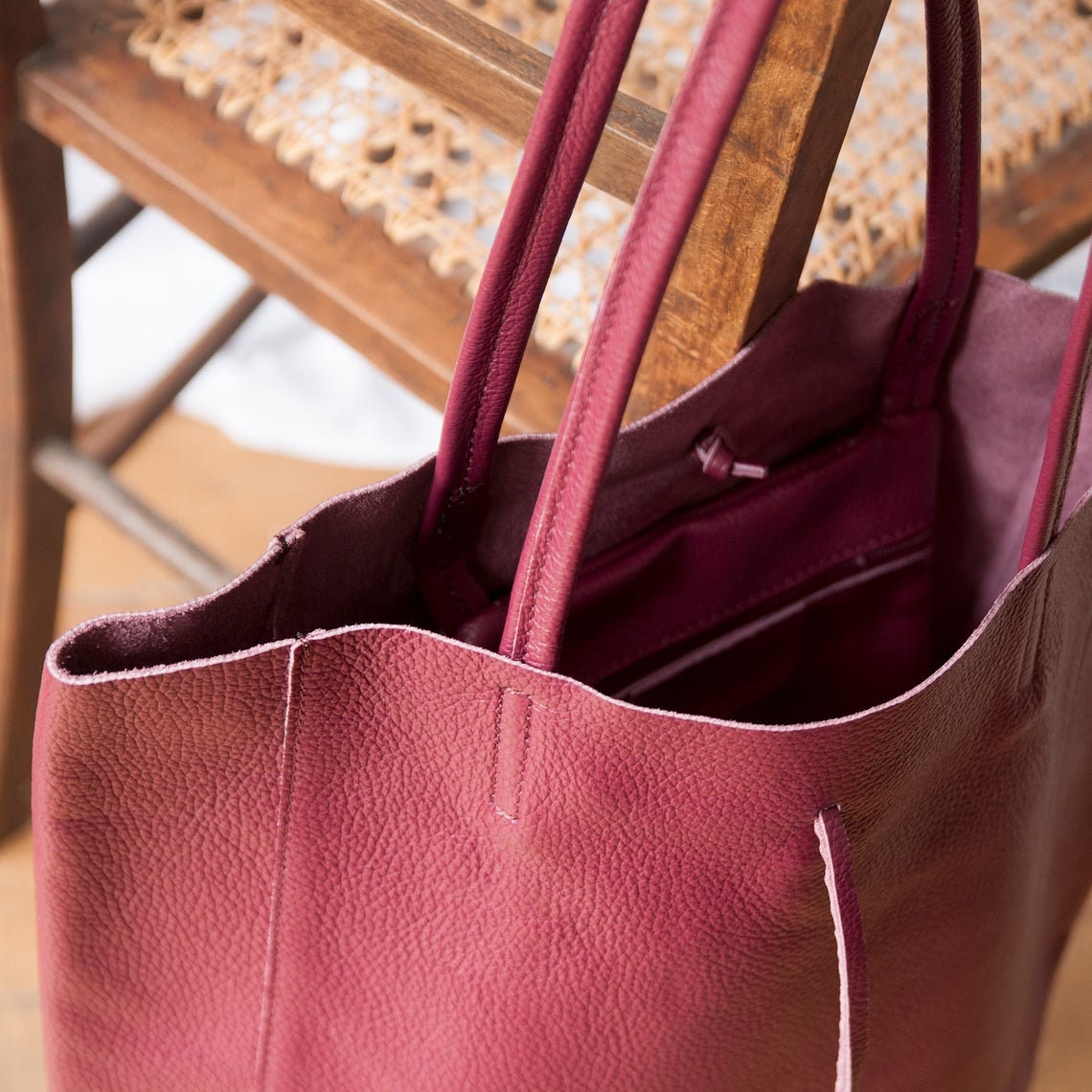 Genuine leather tote discount bag