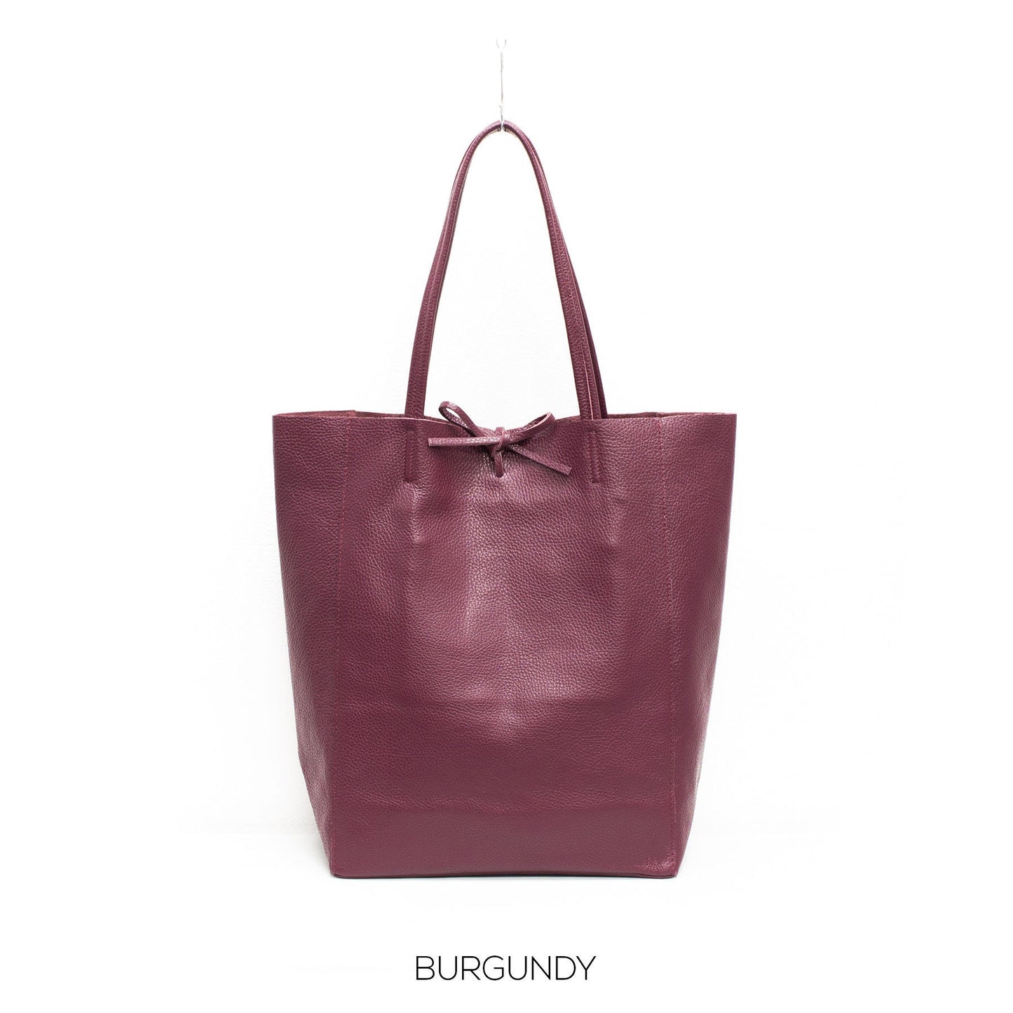 Burgundy Genuine Leather Shopper Bag Large Leather Tote Bag