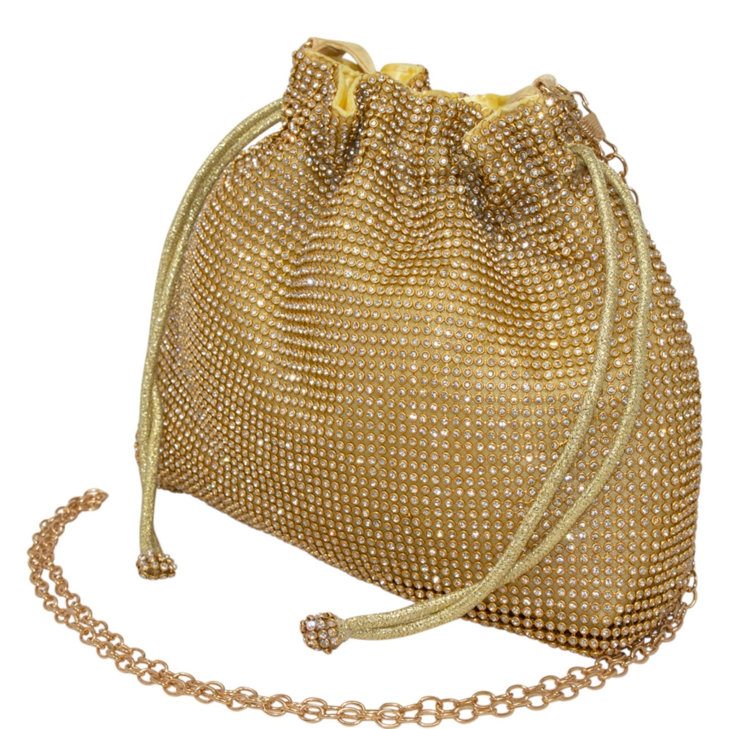 Sparkly Gold Draw String Shoulder Bag perfect eye-catching  gold handbag Gift For Her Bridesmaid Gift Wedding Clutch Bag Gold Clutch Bag