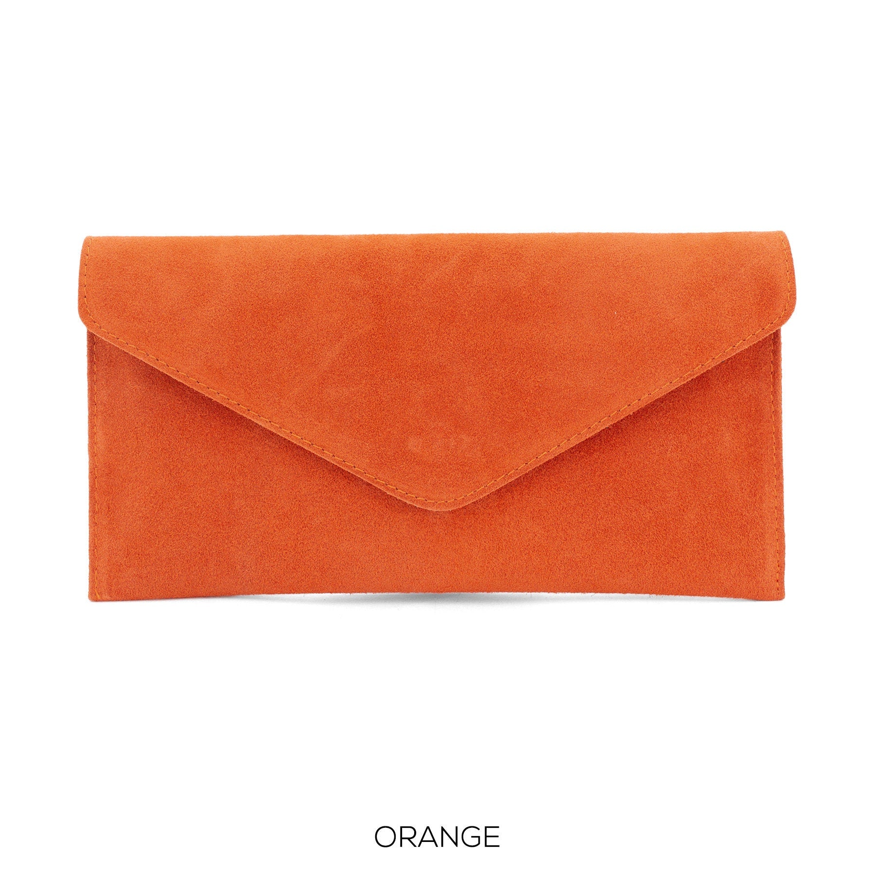 Orange Envelope Clutch Bag