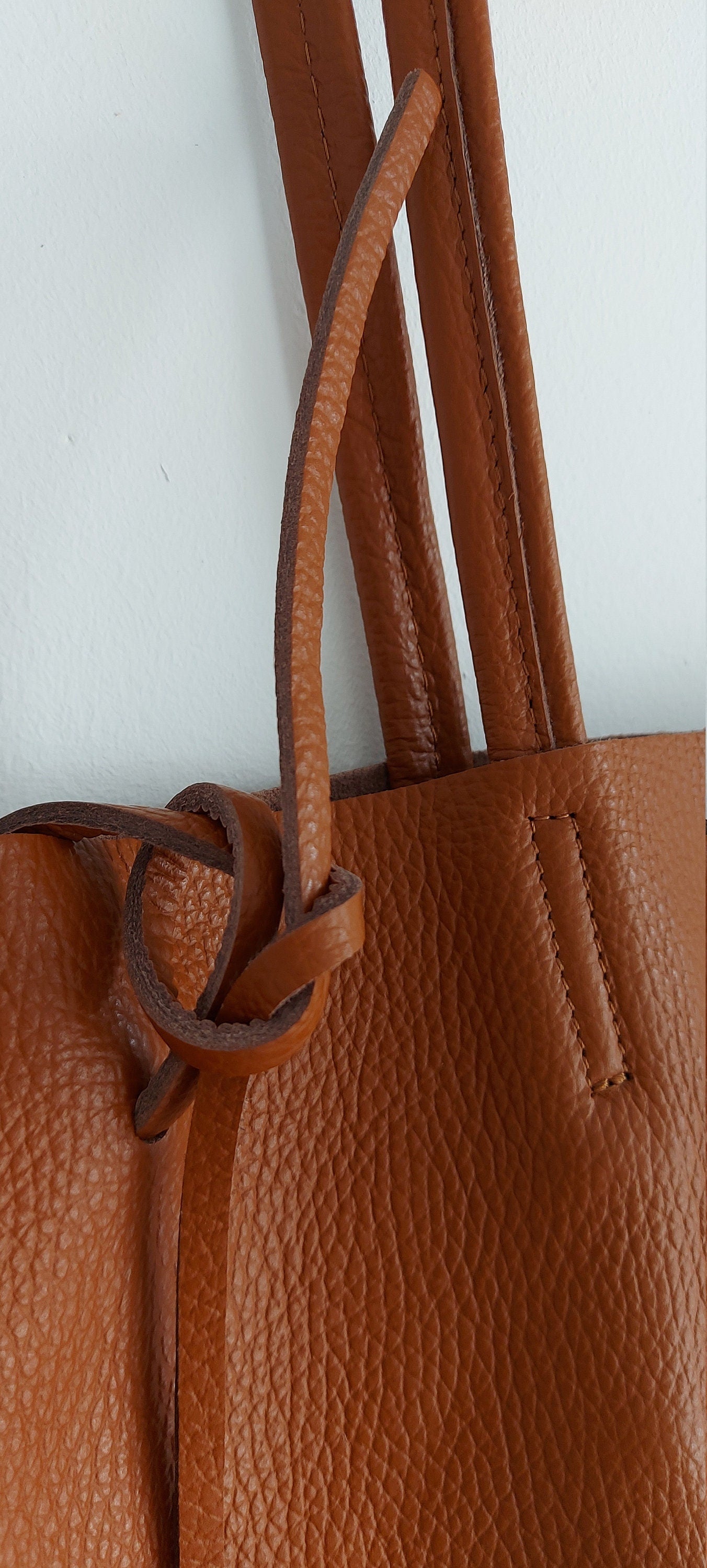 Navy Blue Genuine Leather Shopper Bag Large Leather Star Tote Bag