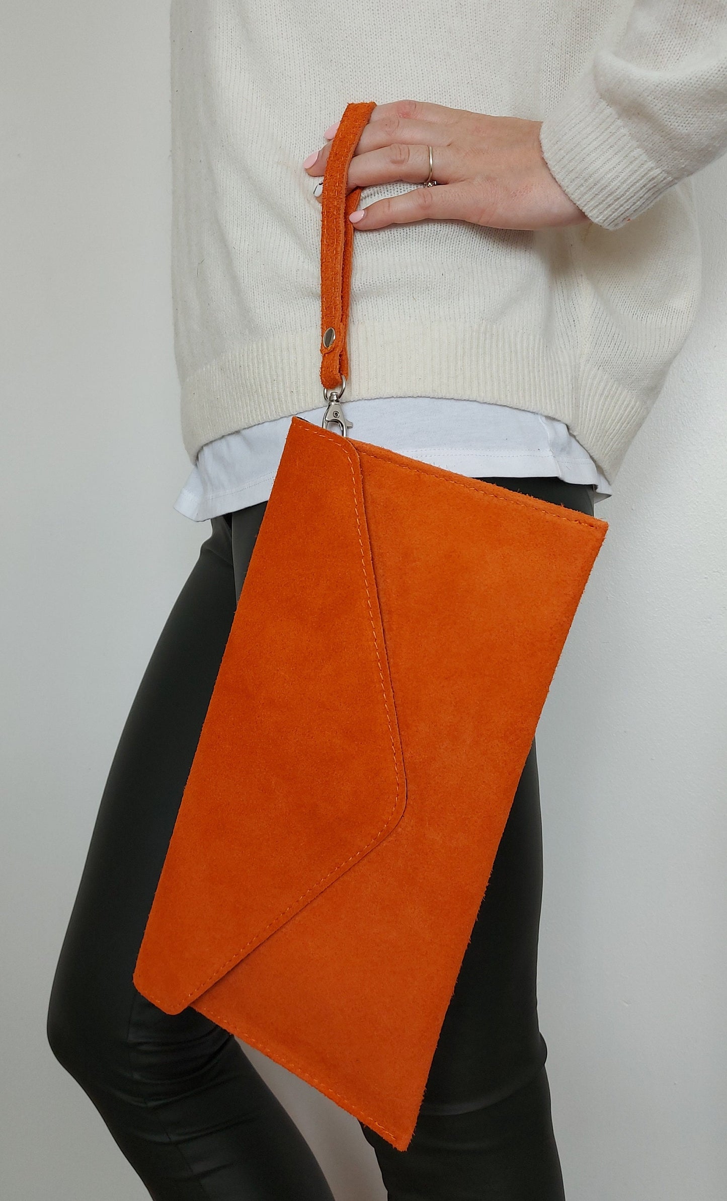 Orange Envelope Clutch Bag