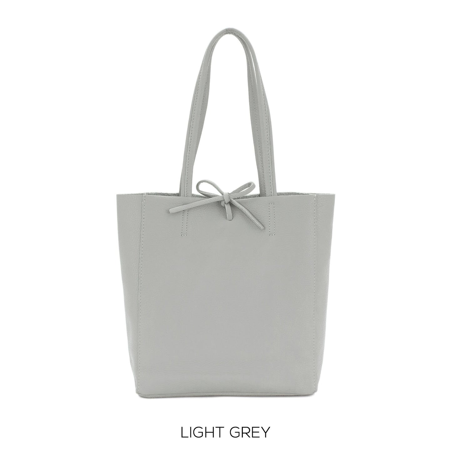 Light Grey Genuine Leather Shopper Bag Medium Leather Tote Bag