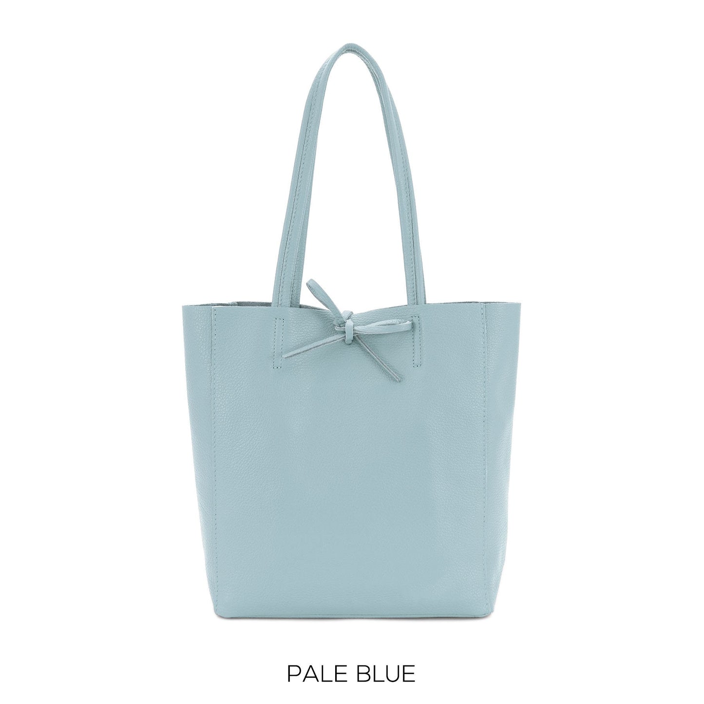 Pale Blue Genuine Leather Shopper Bag Medium Leather Tote Bag
