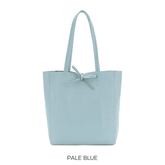 Pale Blue Genuine Leather Shopper Bag Medium Leather Tote Bag