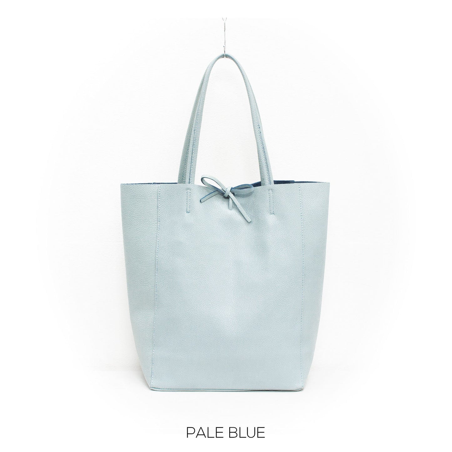 Pale Blue Genuine Leather Shopper Bag Large Leather Tote Bag