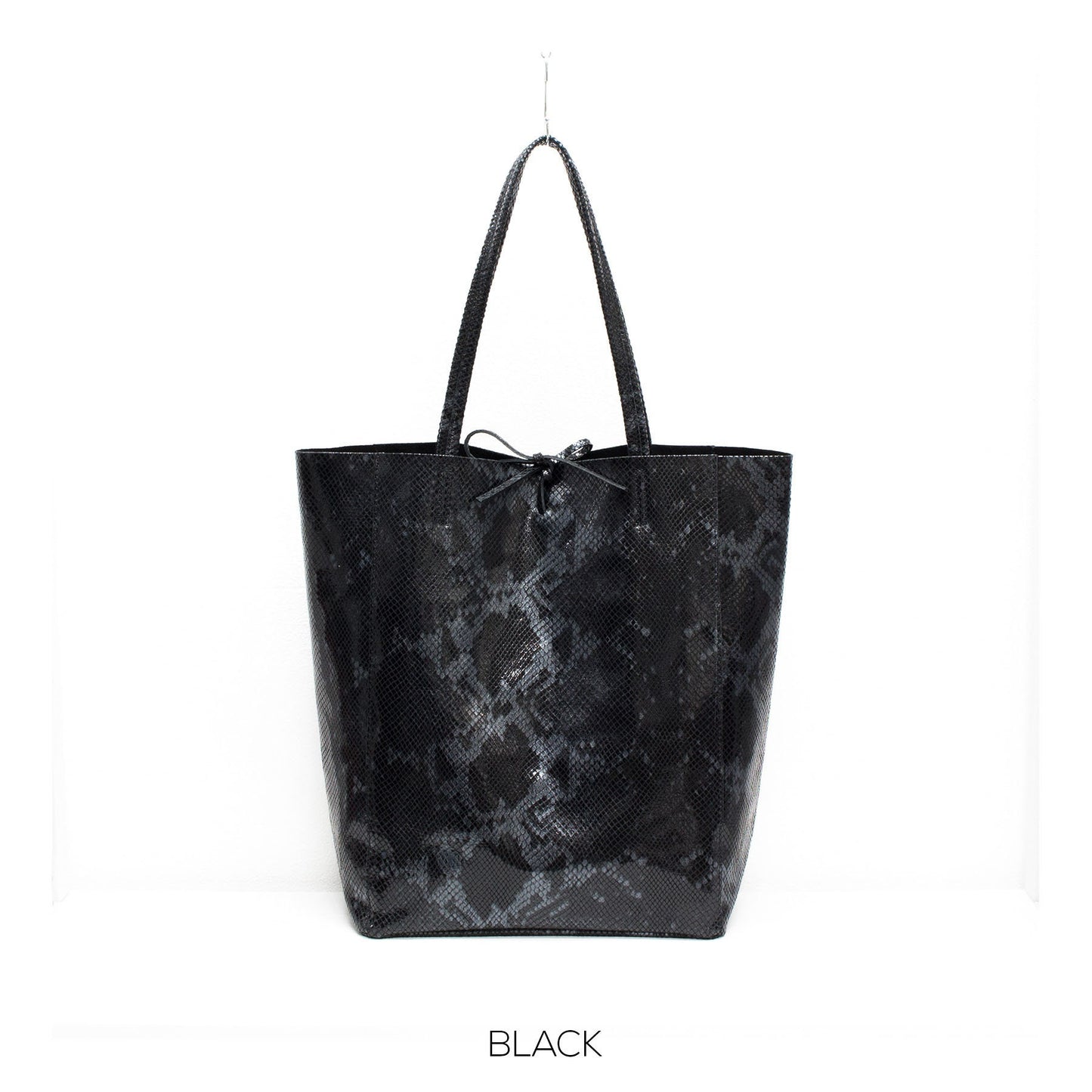 Snakeskin effect Genuine Leather Shopper Bag Large Leather Tote Bag