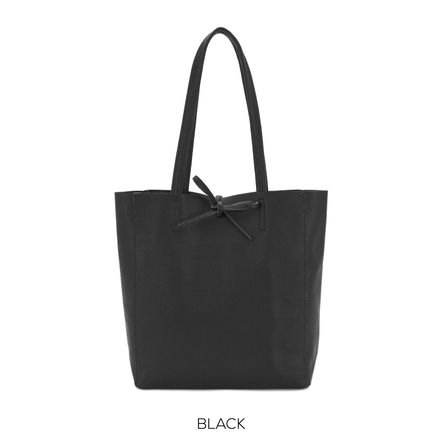 Black Genuine Leather Shopper Bag Medium Leather Tote Bag