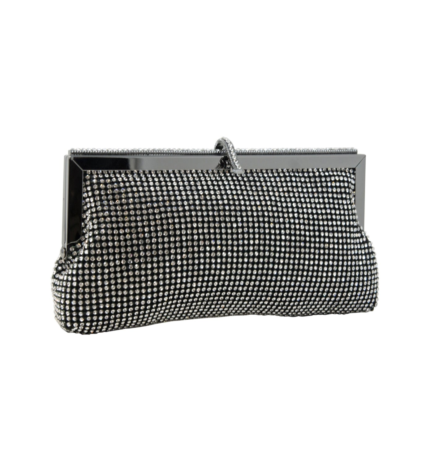Sparkly Black Silver Clasp Wedding Event Clutch Bag Shoulder Bag perfect eye-catching Silver Diamante Bridesmaid Gift Present Wedding Party