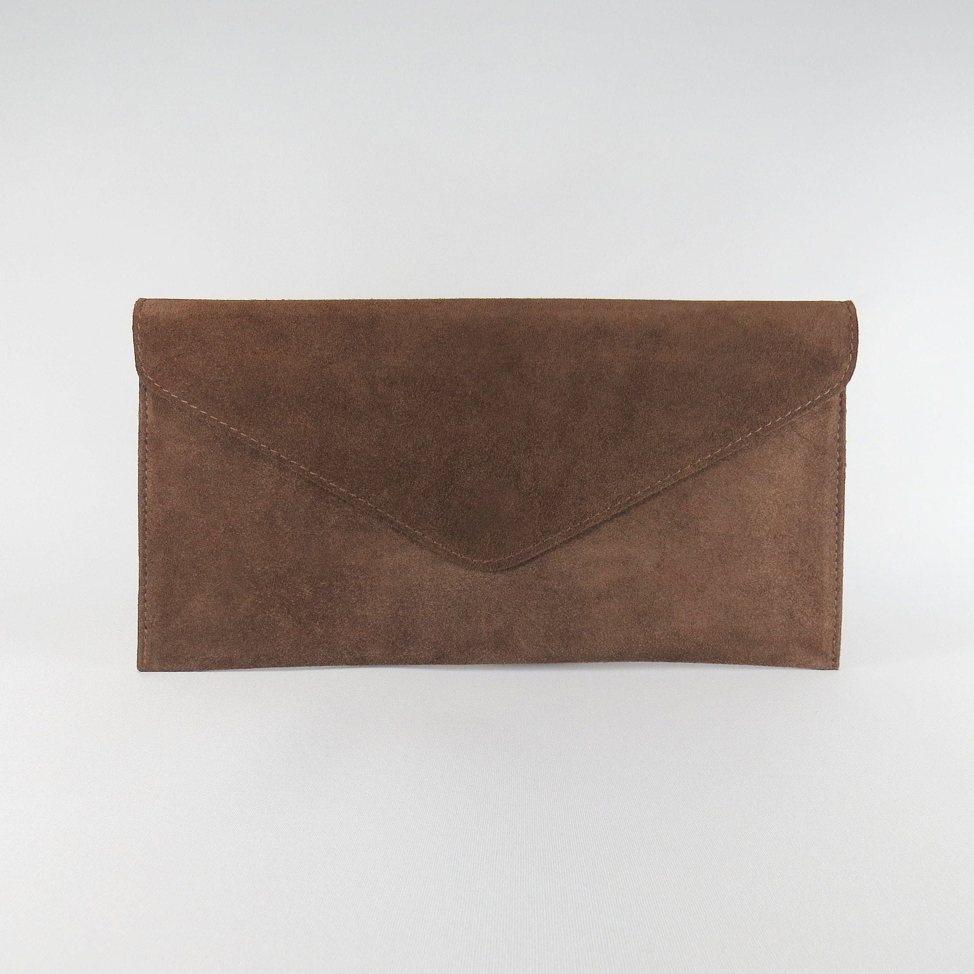 Brown envelope clutch bag
