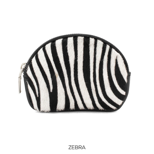 Genuine Italian Leather Cute  Coin Purse Animal Fur Print Soft Italian Leather Gift for Her Valentines Gift Comes Gift Wrapped Cutie Purse