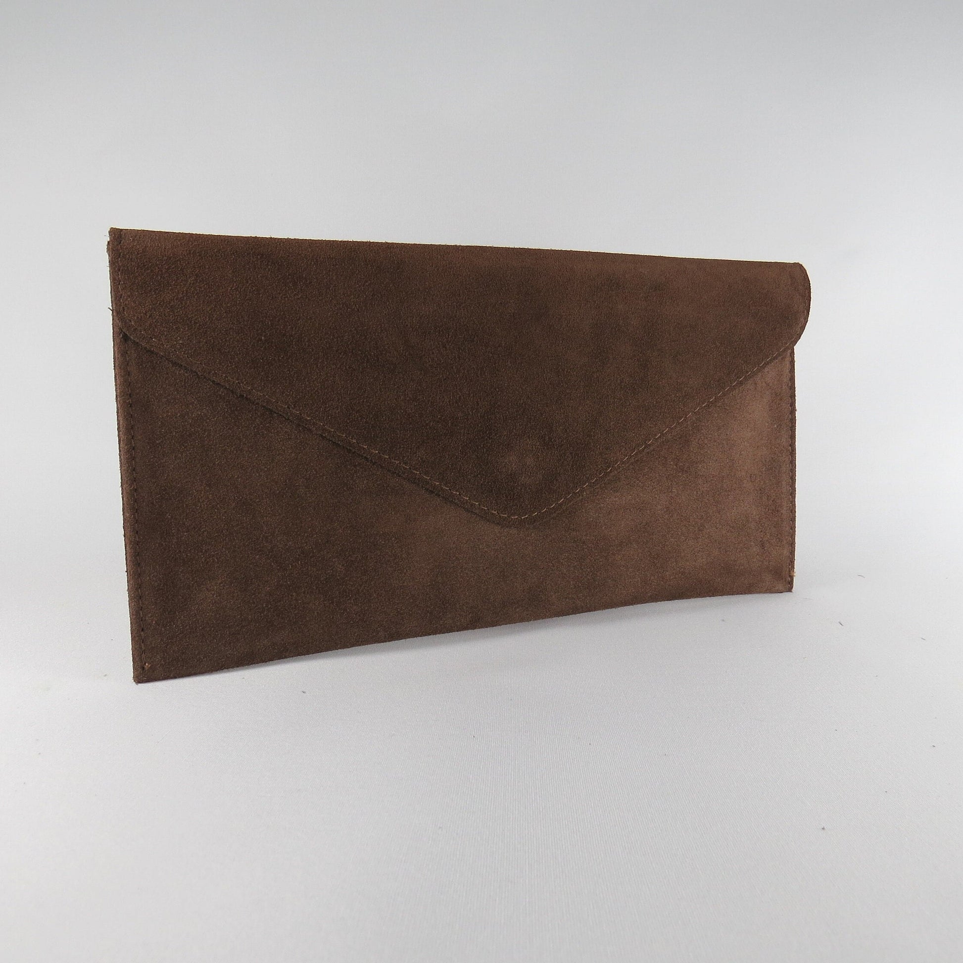 Brown envelope clutch bag