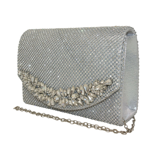 Sparkly Black Clutch Bag Wedding Event Clutch Bag Shoulder Bag perfect eye-catching Silver Diamante Bridesmaid Gift Present Wedding Party